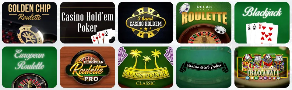 Giochi da tavolo al COCOA CASINO